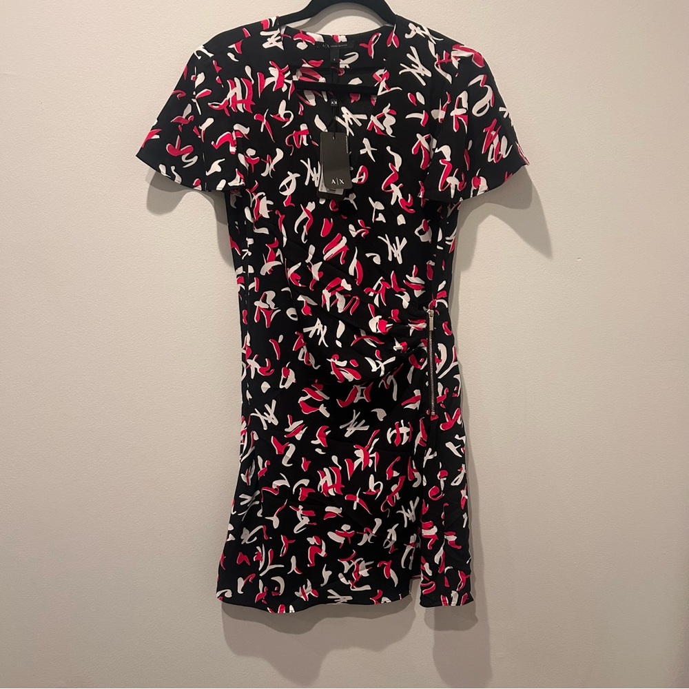 Armani Exchange Black Dress with Pink Accents